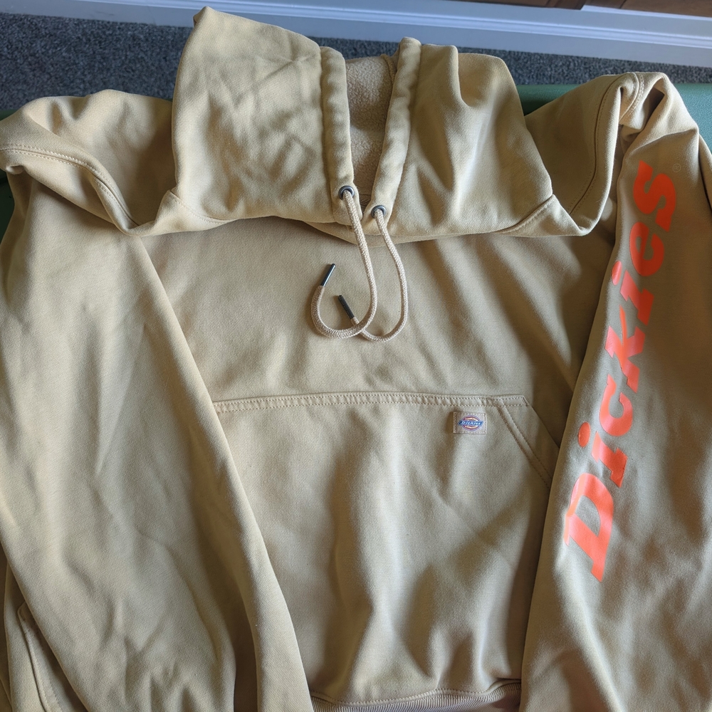 Dickies Mustard Hoodie with Orange Logo